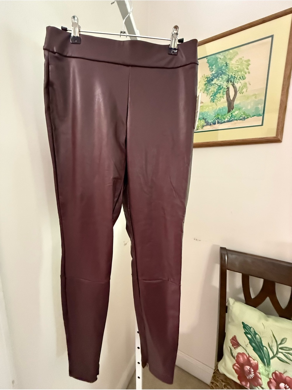 A New Day Purple Pleather Pull on Pants. NWT. Size Medium.